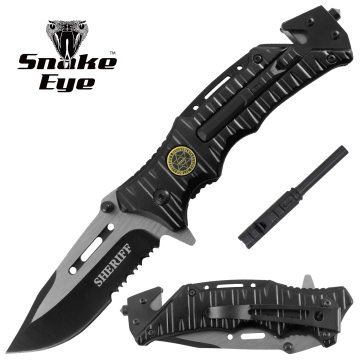 Snake Eye Tactical Rescue Style Survival Spring Assist Folding Knife SE-5379BK